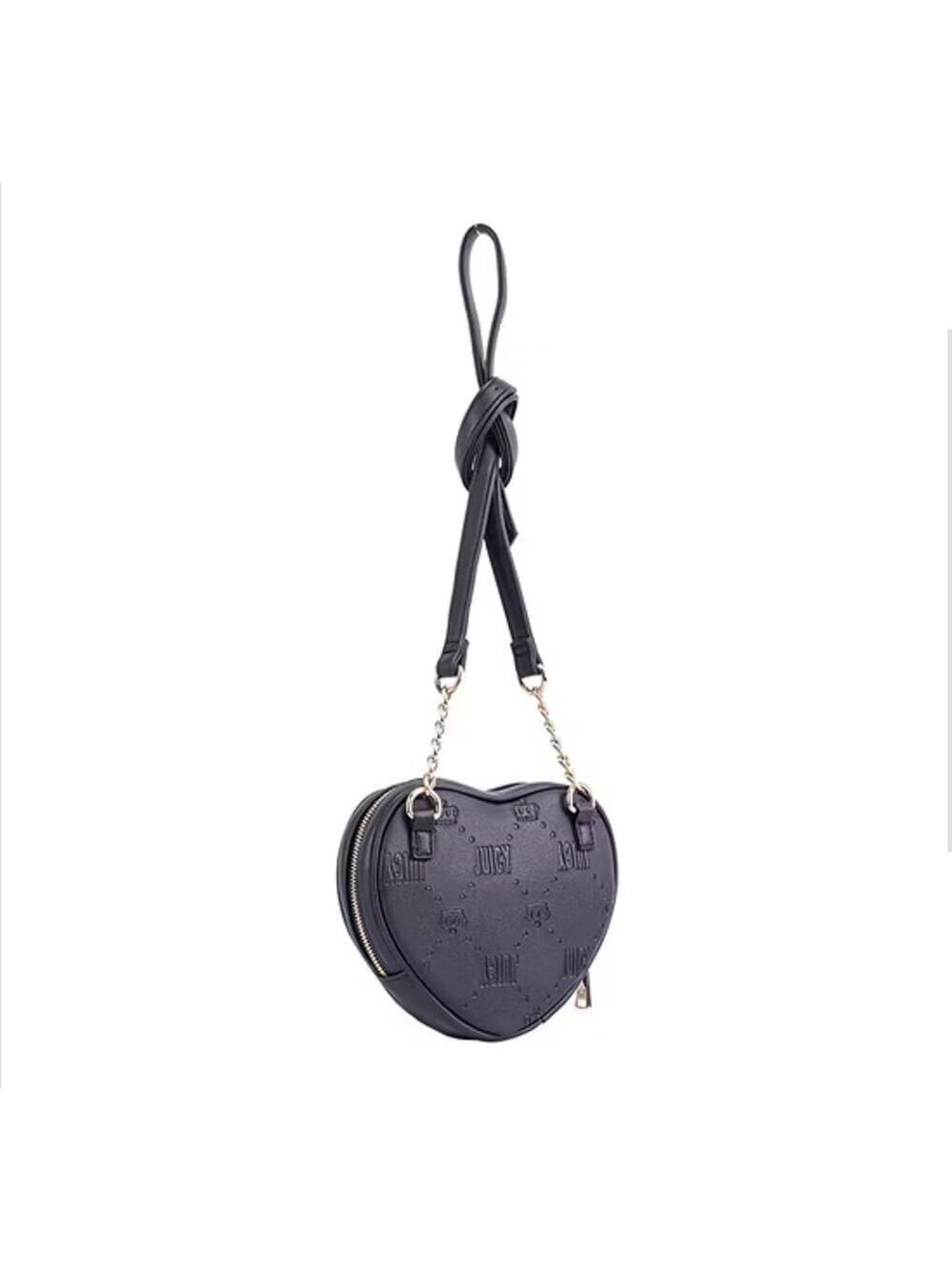 BLACK HEART CROSSBODY PURSE BAG BY JUICY COUTURE "NEXT CROWN" LOVE VALENTINE NEW - Picture 2 of 4